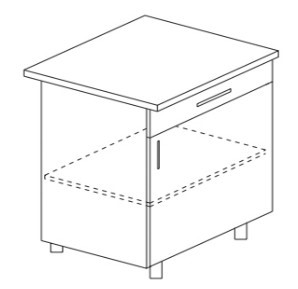 Кухонный шкаф однодверный с ящиком Некст МДФ Б9 МДФ премиум, глянец, металик в Ярославле
