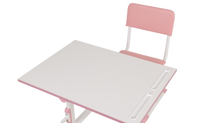 Комплект растущей детской мебели POLINI Kids Растущая парта-трансформер М1 и стул регулируемый L Белый-розовый в Ярославле - изображение 8