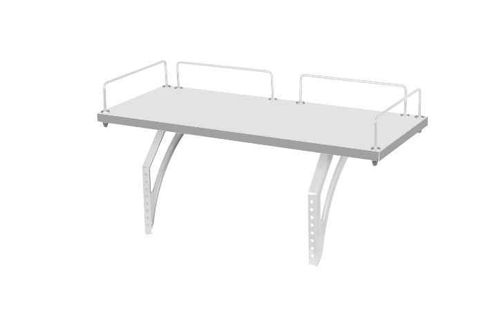 Растущий стол 1/75-40 (СУТ.25) + Polka_z 1/600 (2 шт.) + Polka_b 1/550 белый/белый/Серый в Рыбинске - изображение 2