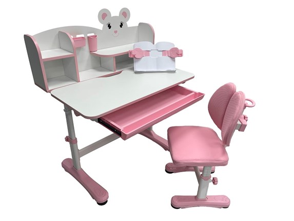 Парта растущая и стул Carezza Pink FUNDESK в Ярославле - изображение