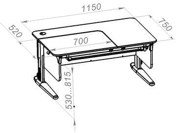 Растущий стол L/70-45 (СУТ 62) с лотком и навесной тумбой, белый/серый/серый в Ярославле - предосмотр 1