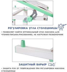 Парта-трансформер SET Holto-1 зеленый в Ярославле - предосмотр 6