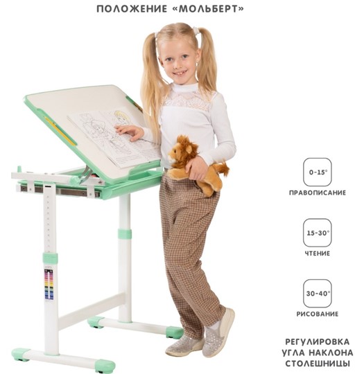 Детский стол-трансформер SET Holto-2 зеленый в Ярославле - изображение 3